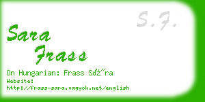 sara frass business card